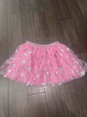 Cynthia rowley Pink Tulle Skirt with Silver Star Accents